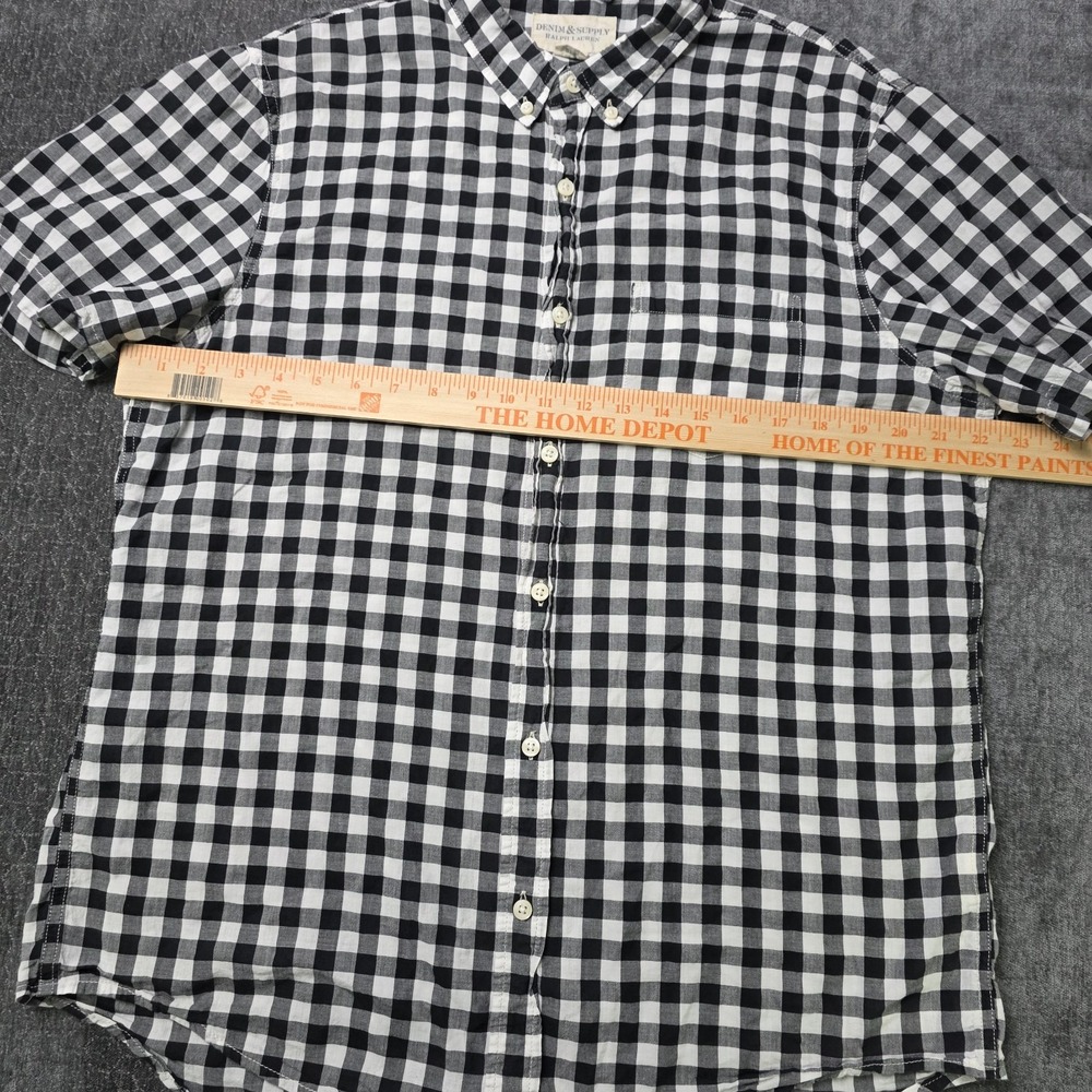 Denim & Supply Ralph Lauren Button Down Shirt Mens XL Thin Lightweight Black‎ - Picture 2 of 10